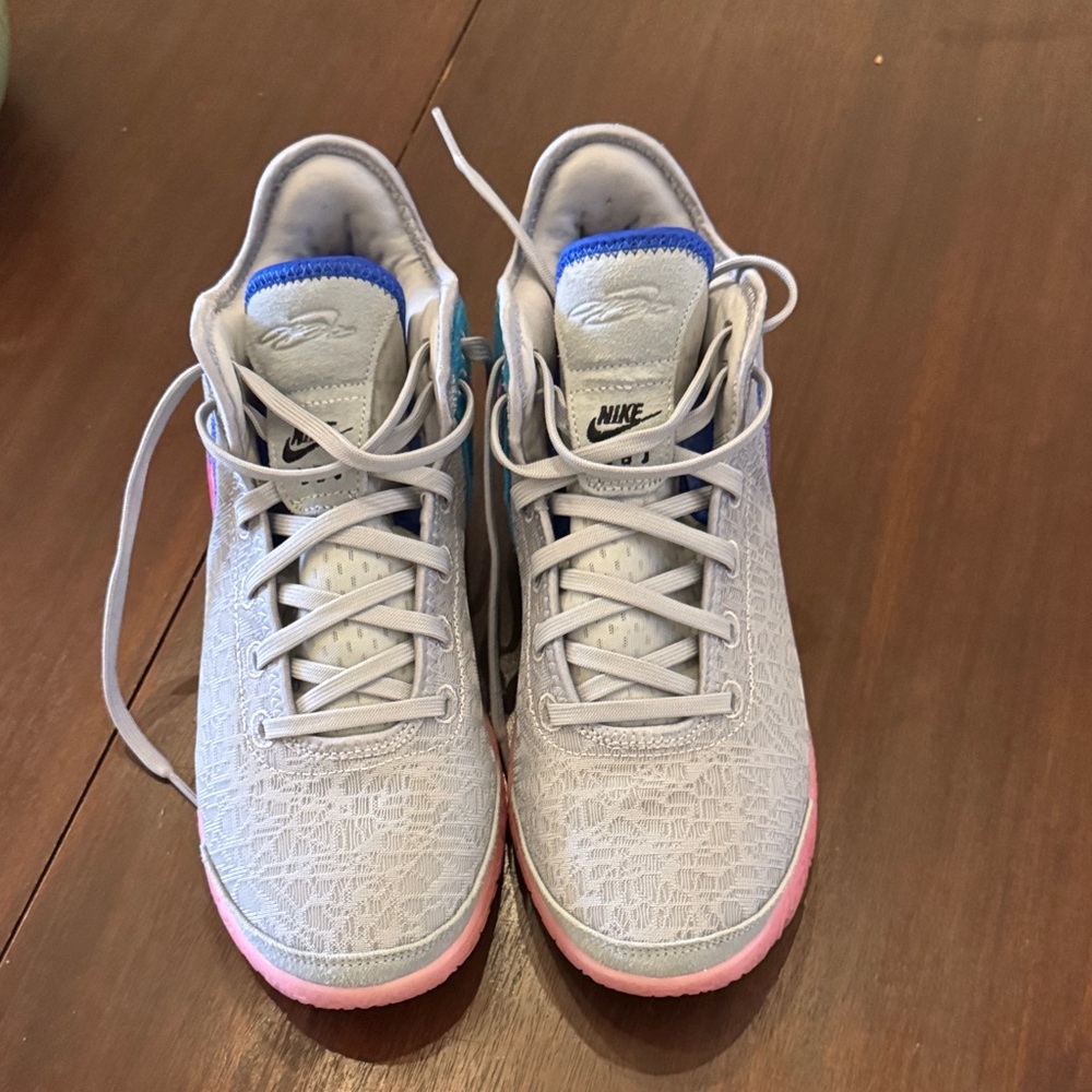 LeBron Xx Nike Kids' Sneakers in Gray and Pink